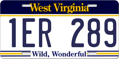 WV license plate 1ER289