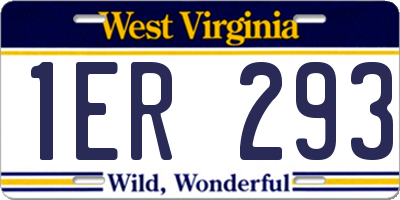 WV license plate 1ER293
