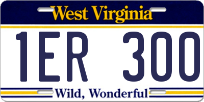 WV license plate 1ER300