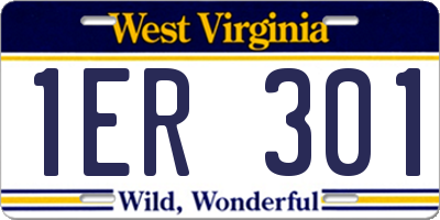 WV license plate 1ER301