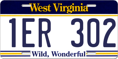 WV license plate 1ER302