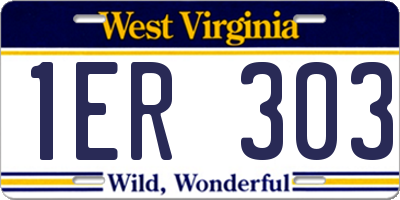 WV license plate 1ER303