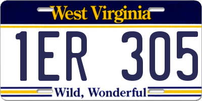 WV license plate 1ER305