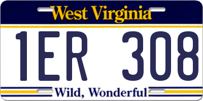 WV license plate 1ER308