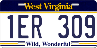 WV license plate 1ER309