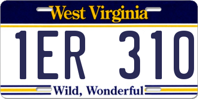 WV license plate 1ER310