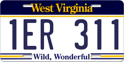 WV license plate 1ER311