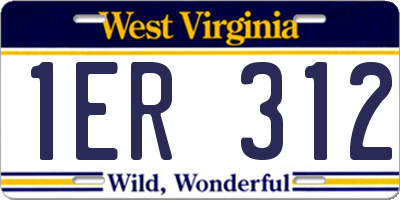 WV license plate 1ER312