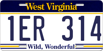 WV license plate 1ER314