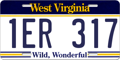 WV license plate 1ER317