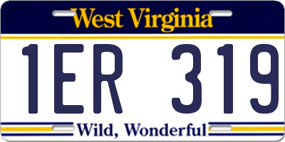 WV license plate 1ER319