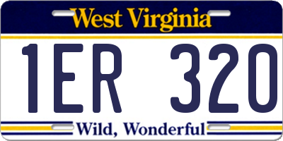 WV license plate 1ER320