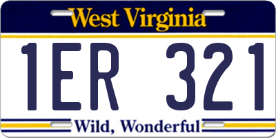 WV license plate 1ER321