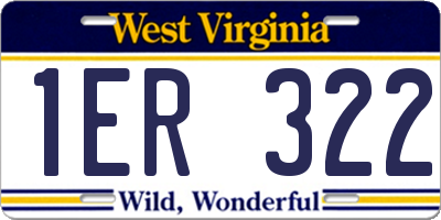 WV license plate 1ER322