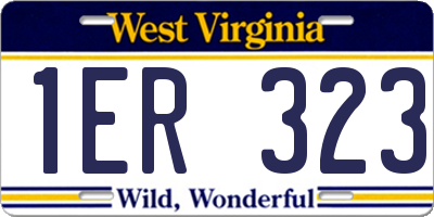 WV license plate 1ER323