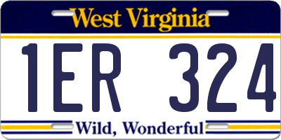 WV license plate 1ER324