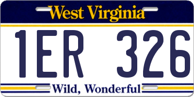 WV license plate 1ER326