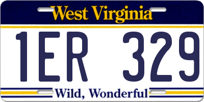 WV license plate 1ER329