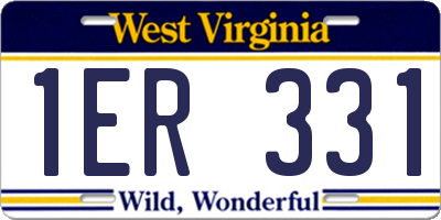 WV license plate 1ER331