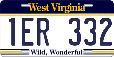 WV license plate 1ER332