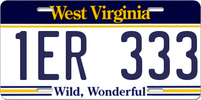 WV license plate 1ER333