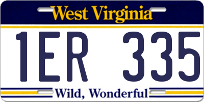 WV license plate 1ER335