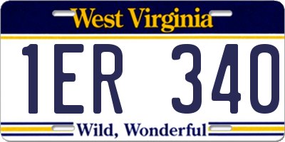 WV license plate 1ER340