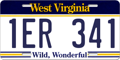 WV license plate 1ER341