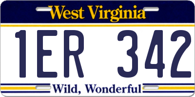 WV license plate 1ER342