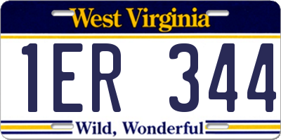 WV license plate 1ER344