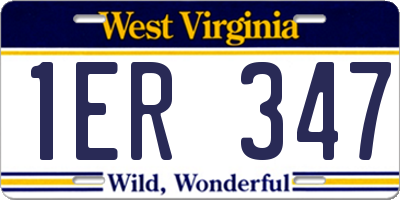 WV license plate 1ER347