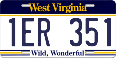 WV license plate 1ER351