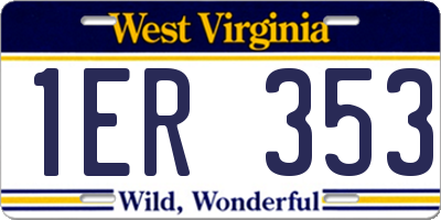 WV license plate 1ER353
