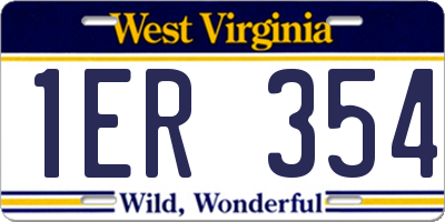 WV license plate 1ER354