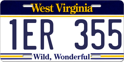 WV license plate 1ER355