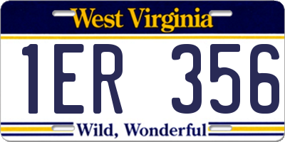 WV license plate 1ER356