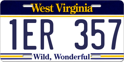 WV license plate 1ER357