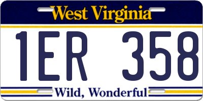 WV license plate 1ER358