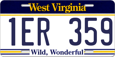 WV license plate 1ER359