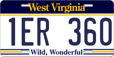 WV license plate 1ER360