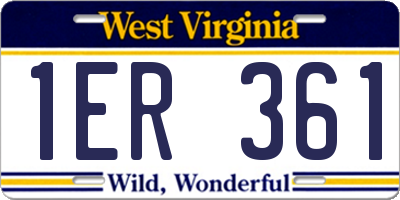 WV license plate 1ER361