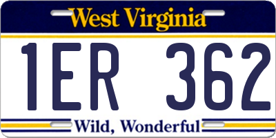 WV license plate 1ER362