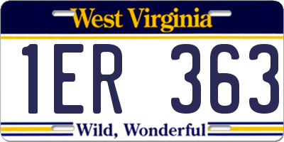 WV license plate 1ER363