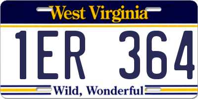 WV license plate 1ER364