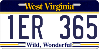 WV license plate 1ER365