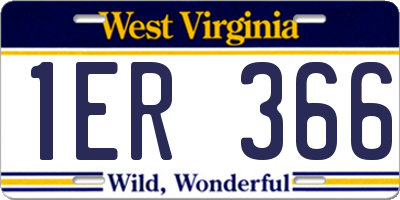 WV license plate 1ER366