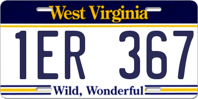 WV license plate 1ER367