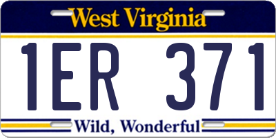 WV license plate 1ER371