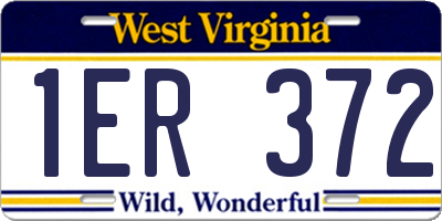 WV license plate 1ER372