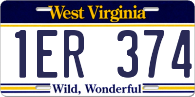 WV license plate 1ER374